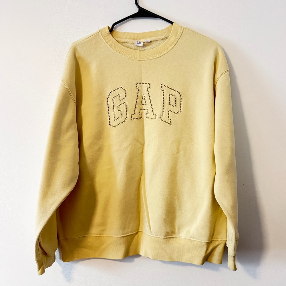 GAP Pale Yellow Ribbed Crewneck Sweatshirt